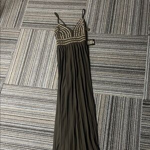 Beaded Bodice black Maxi Dress